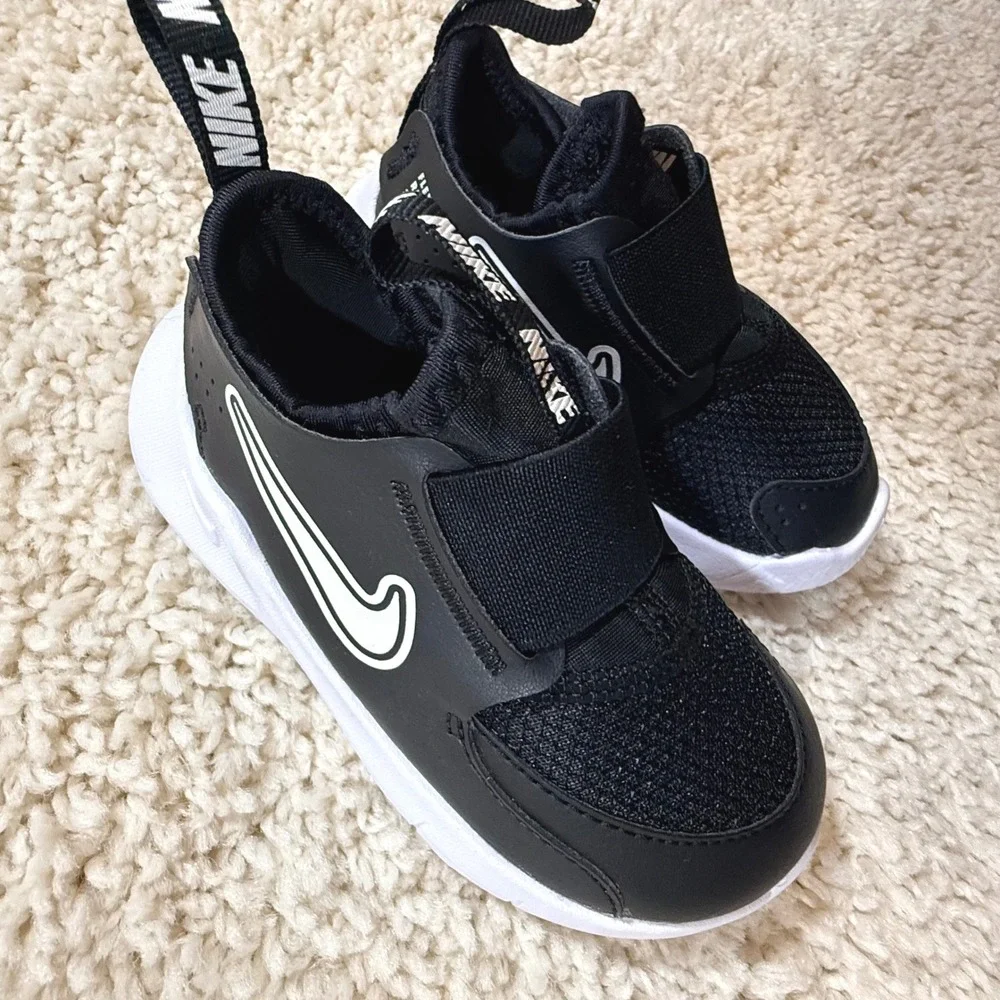 Nike Flex Runner 3 Black Toddler Shoes 7C Slip‎ On Sneakers Athletic Classic